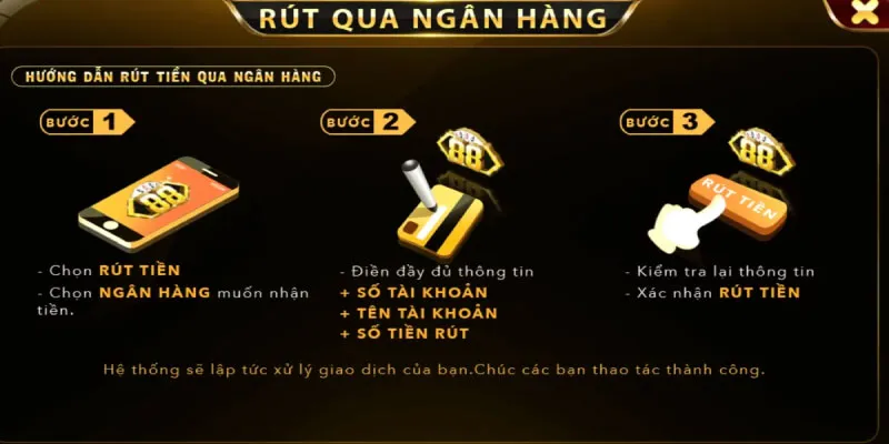 Giao diện rút tiền Go88 